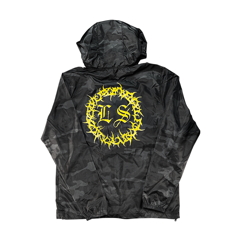 Hooded Windbreaker Black Camo