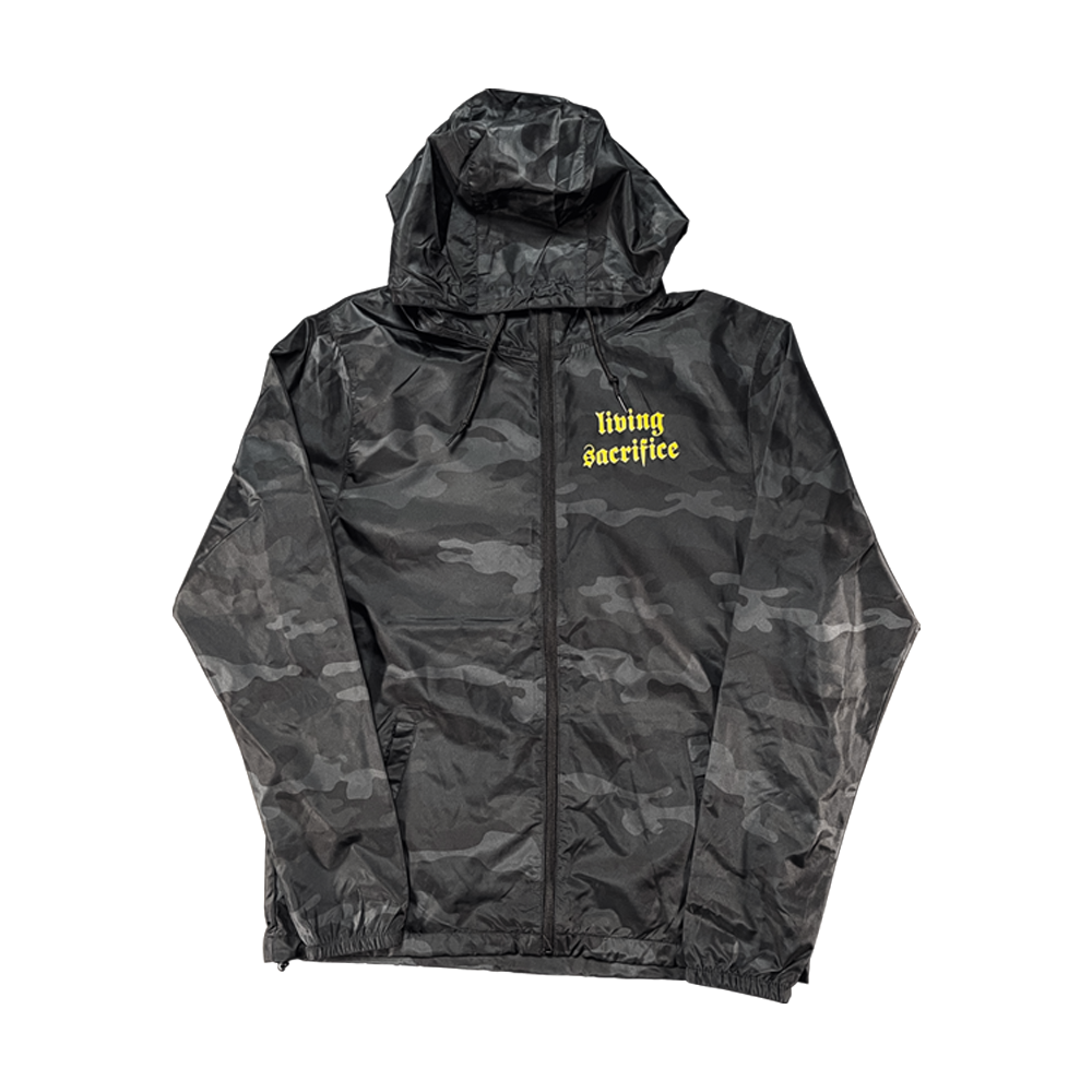 Hooded Windbreaker Black Camo